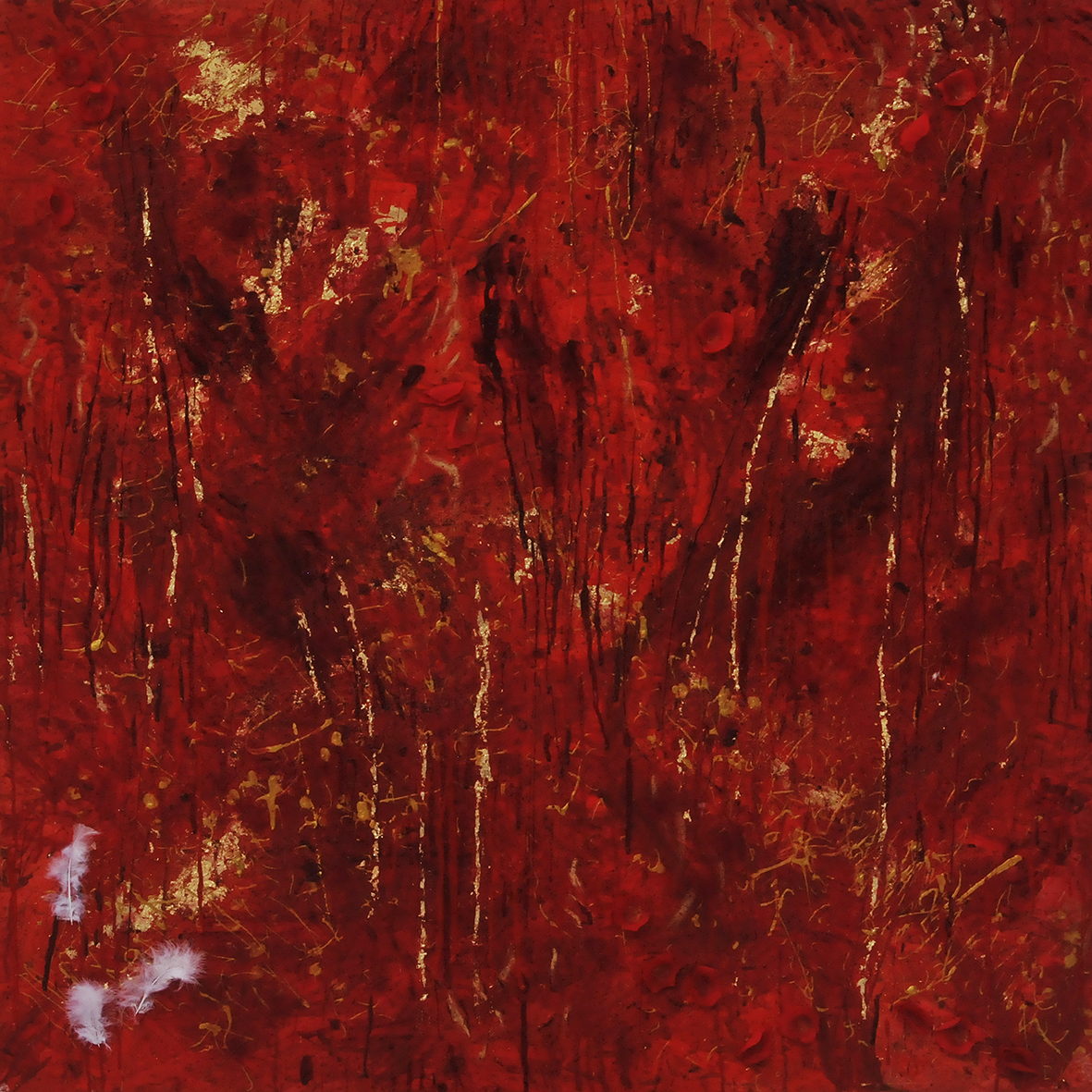 Reacting - mixed media on chipboard, (1,2 x 1,2 m) ©KAT