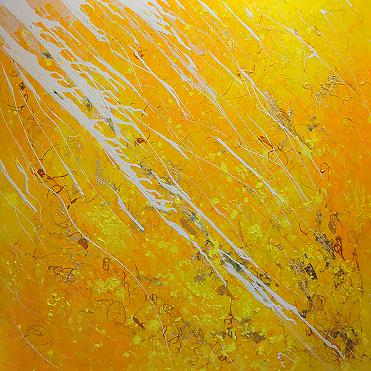 Revisiting April - mixed media on chipboard, (1,2 x 1,2 m) ©KAT