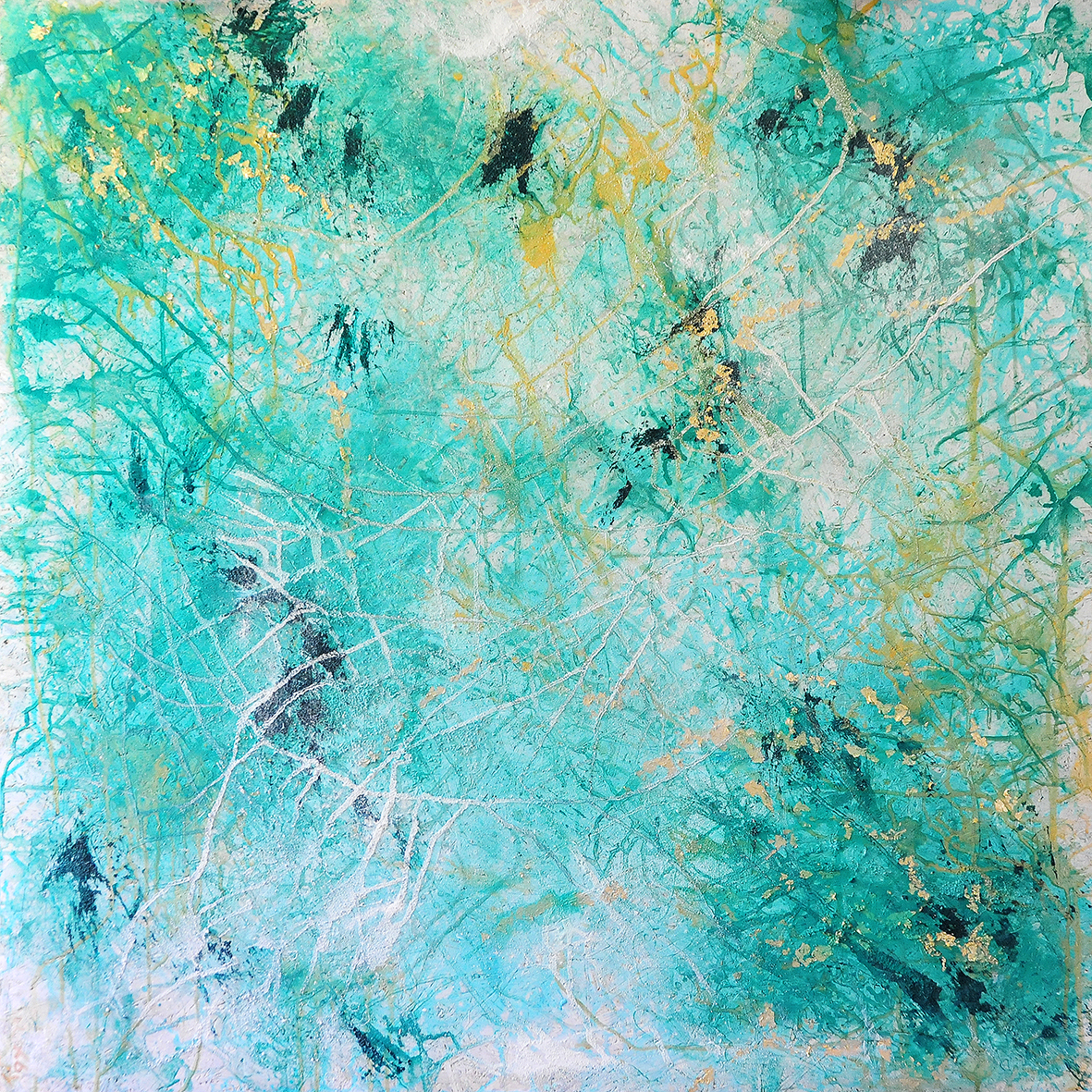 Distancing - mixed media on chipboard, (1,2 x 1,2 m) ©KAT