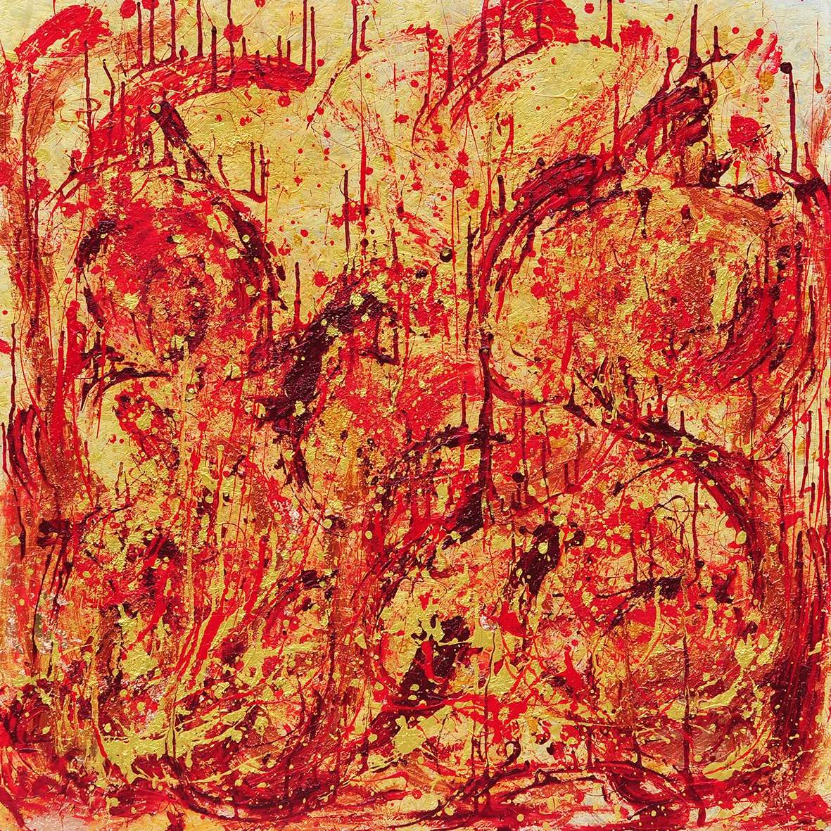 Untitled - mixed media on chipboard, (1,2 x 1,2 m) ©KAT
