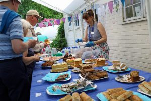 Donna Minto of the NNAB serving delicious homemade teas at Stody Lodge Gardens