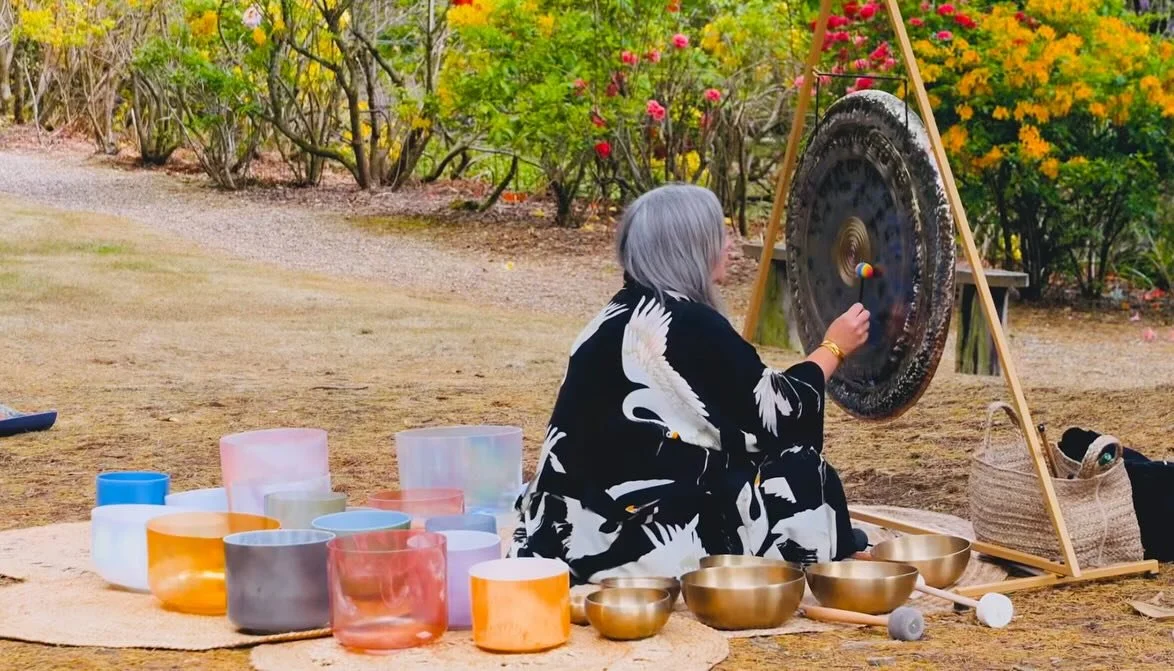 We are very excited to let you all know about an exclusive 'Sound Bath' experience in our Azalea Water Gardens, led by the exceptional Cathy Cookson of The Green Room, on Sunday 24th May at 11am.

This deeply immersive ReAlign&trade; Sound Bath will 