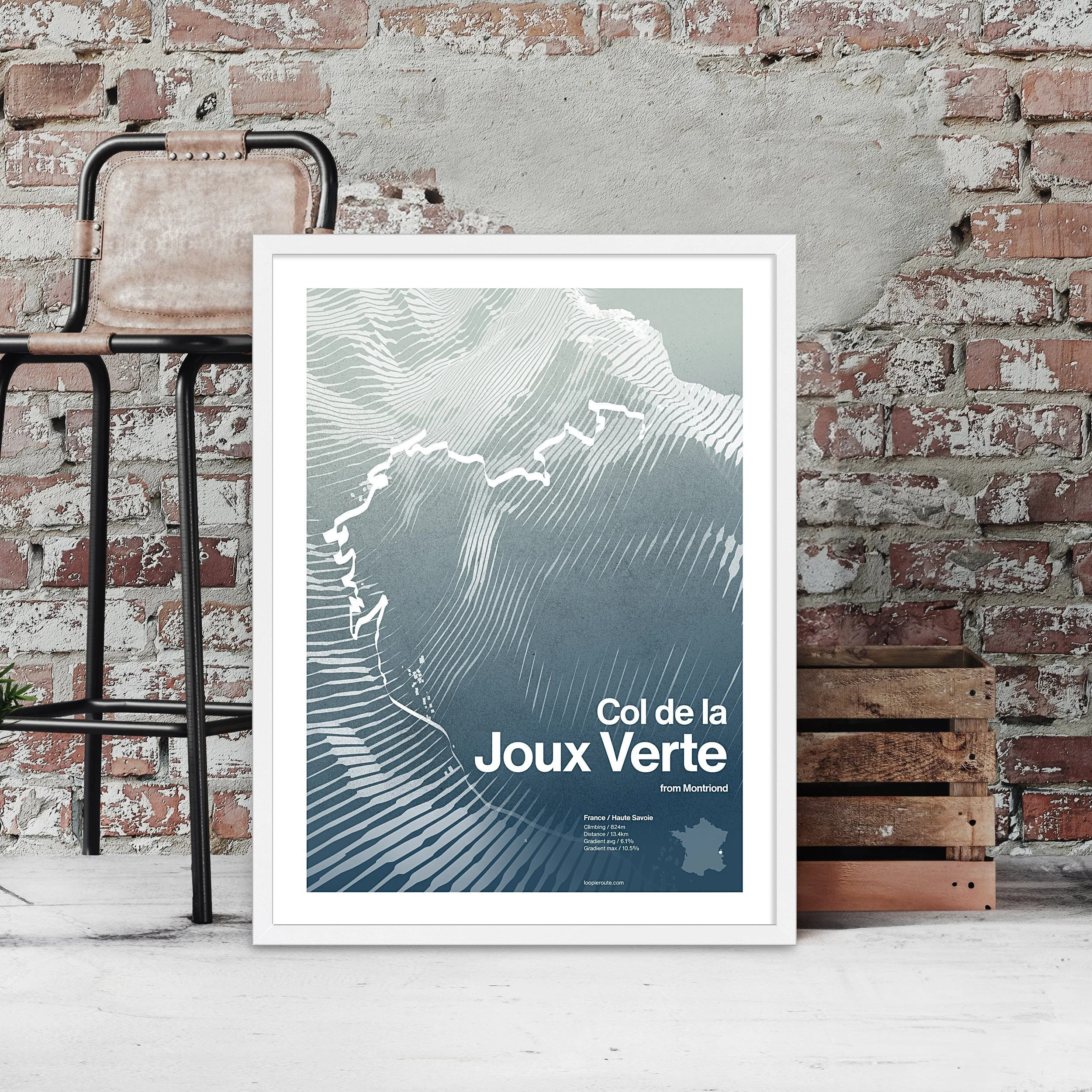 Col de la Joux Verte from Montriband climb poster
