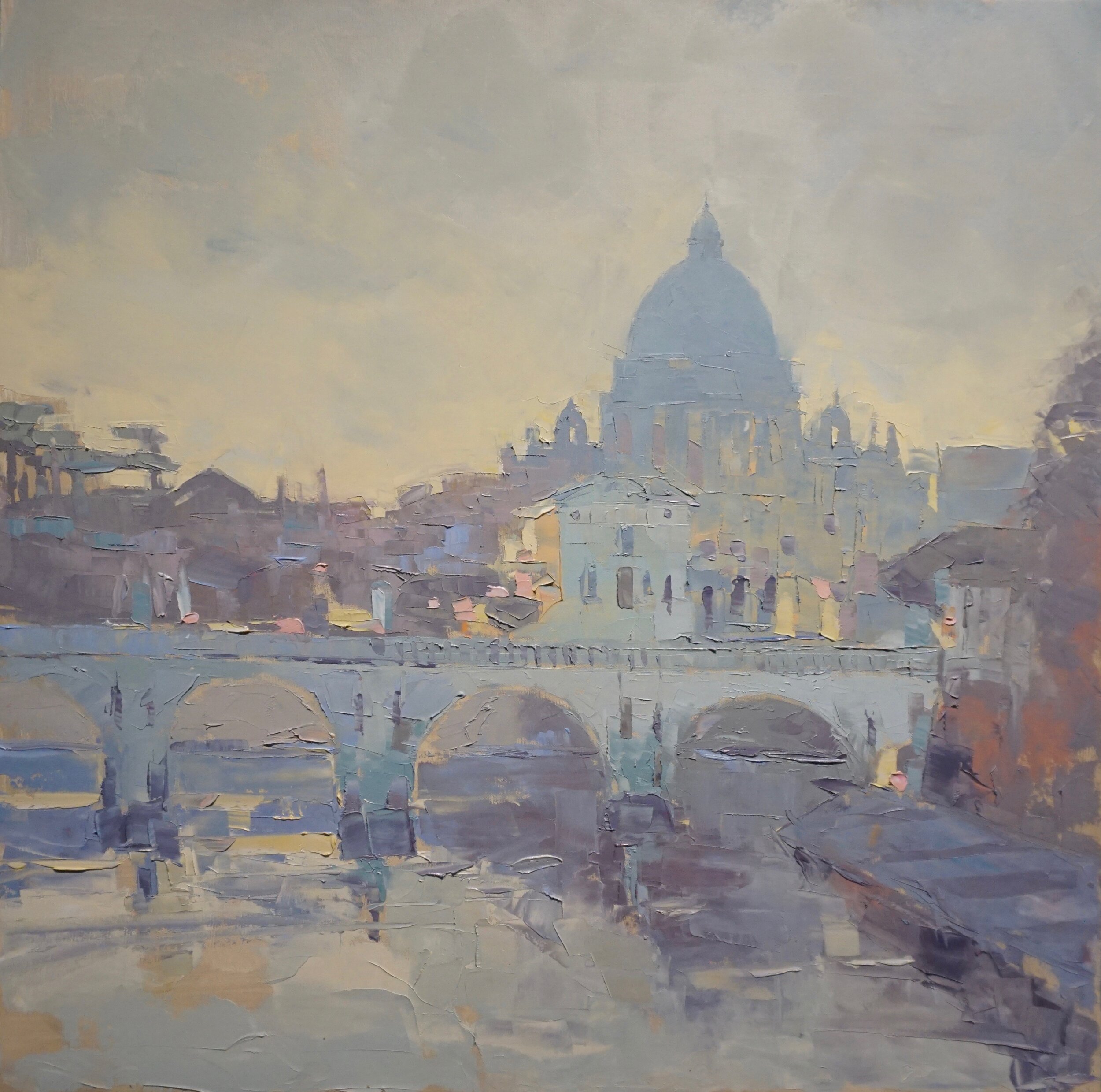 Misty Morning, Rome, 30%22x30%22, oil on canvas, 9,000.00, Weber.jpg