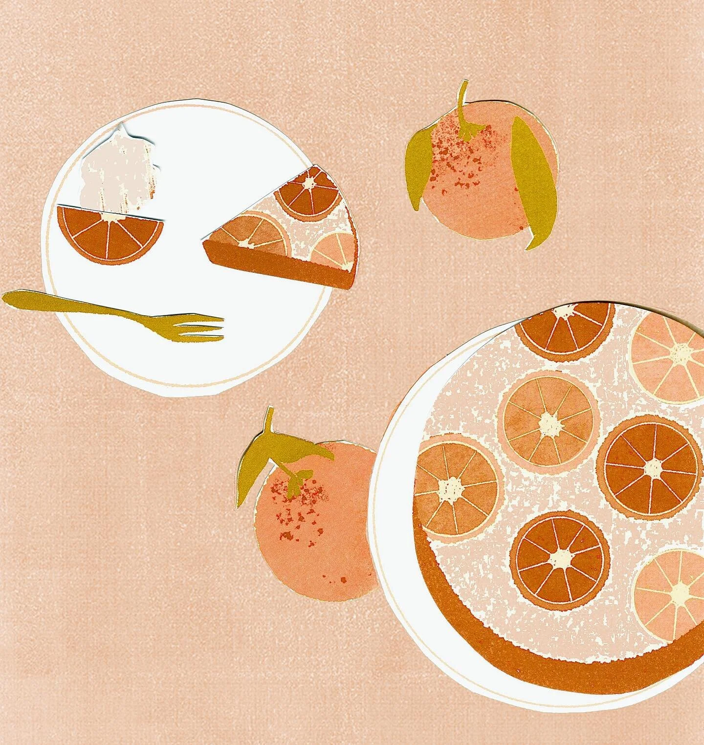 Who wants a slice? 🍊🍰 another one for @stillherestilllife 
.
.
.
.
#illustragram #stillherestilllife #illustrationartists #illustrationoftheday #fruitillustration #cutpaperart #creatinghappy #flowmagazine #creativewomen
#womenwhodraw #digitalartist