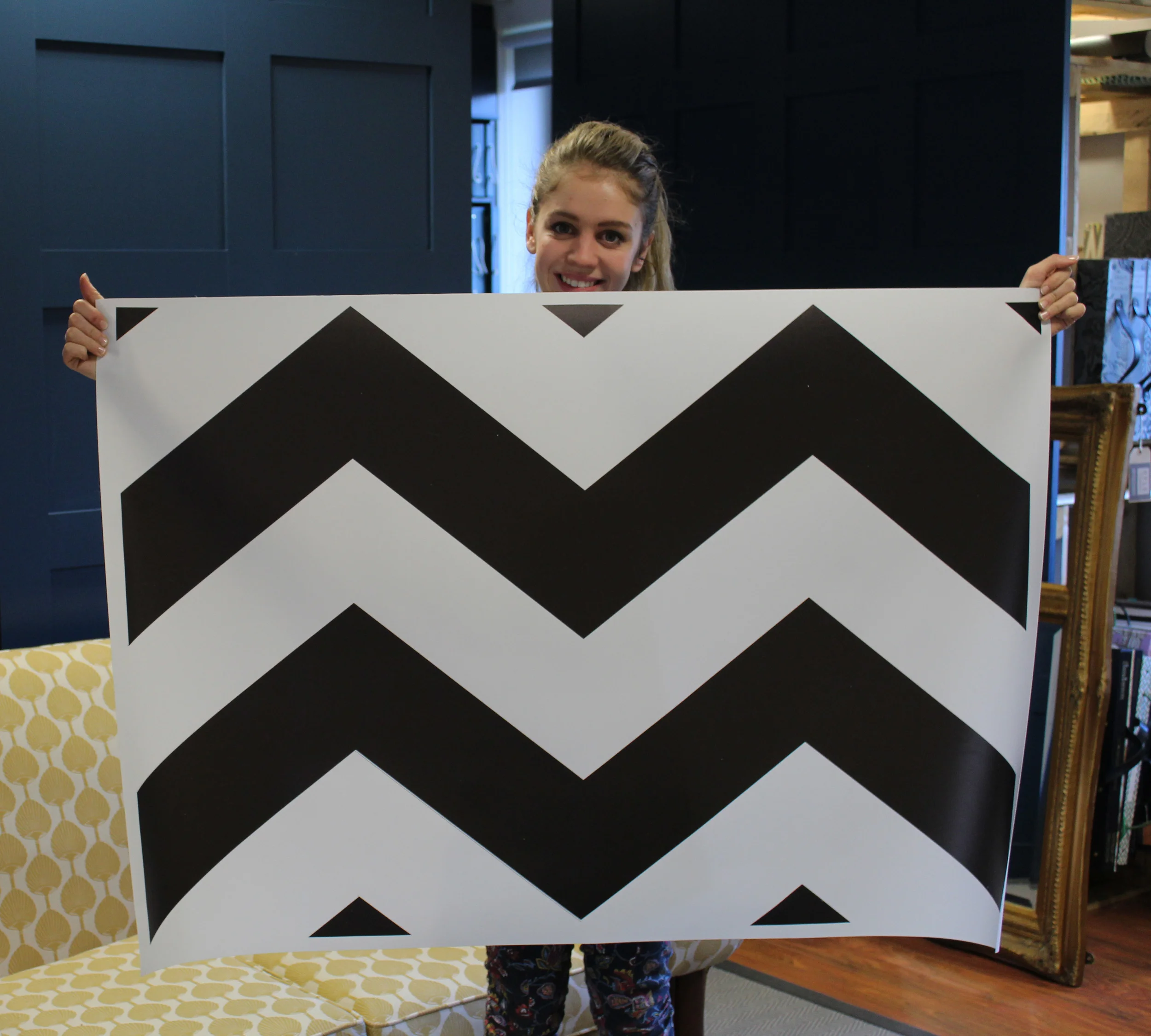 Fleur with our new stencil (not cut out yet!)