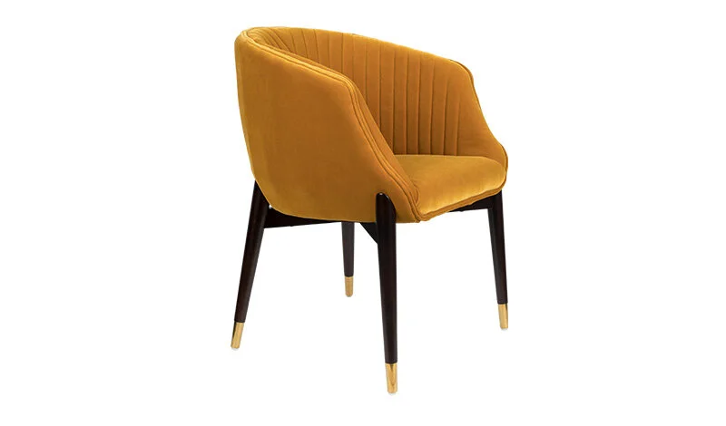 Ochre Velvet Chair Ryle And Company