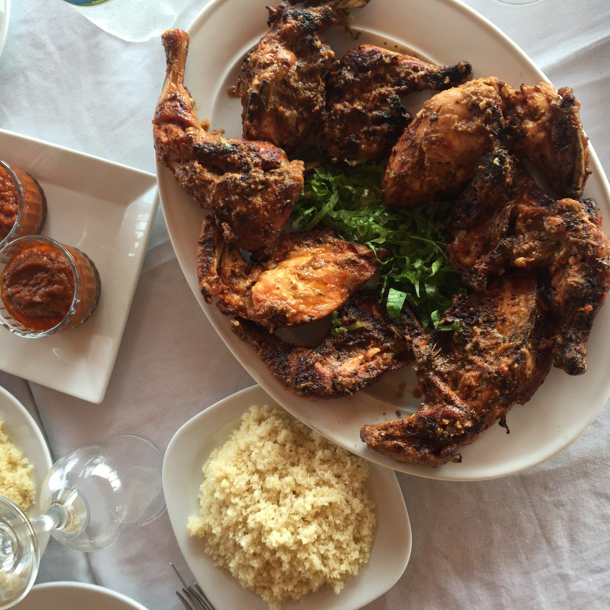 Grilled chicken and attiéké