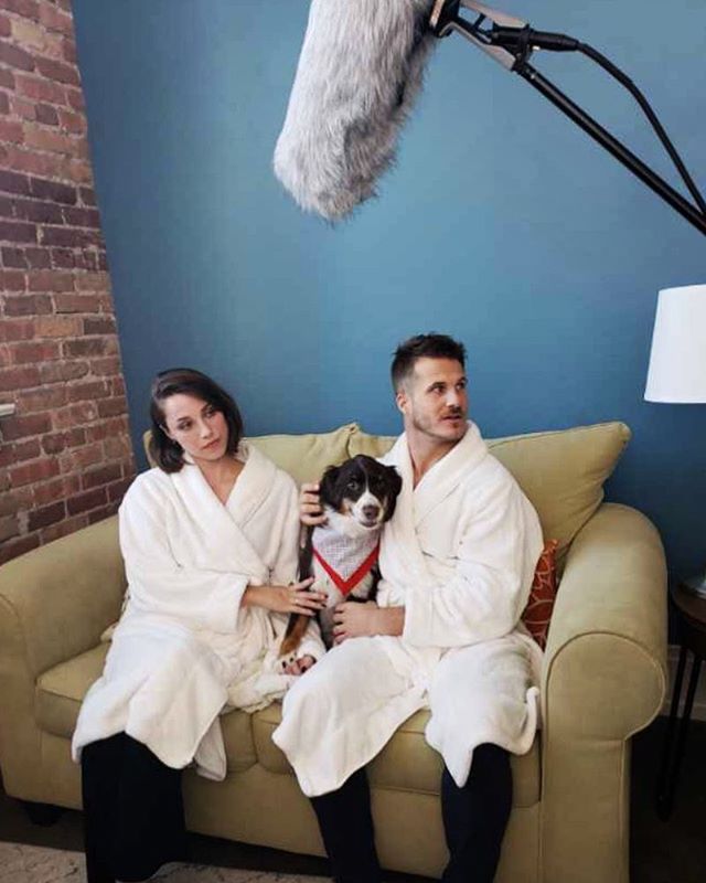 There&rsquo;s a saying in film: &ldquo;never work with children or animals.&rdquo; I say, &ldquo;Sorry, I can&rsquo;t work unless a dog is involved.&rdquo; (Plush robe also doesn&rsquo;t hurt.) Thank you, @tugnbrush and @jumping.the.green for meeting