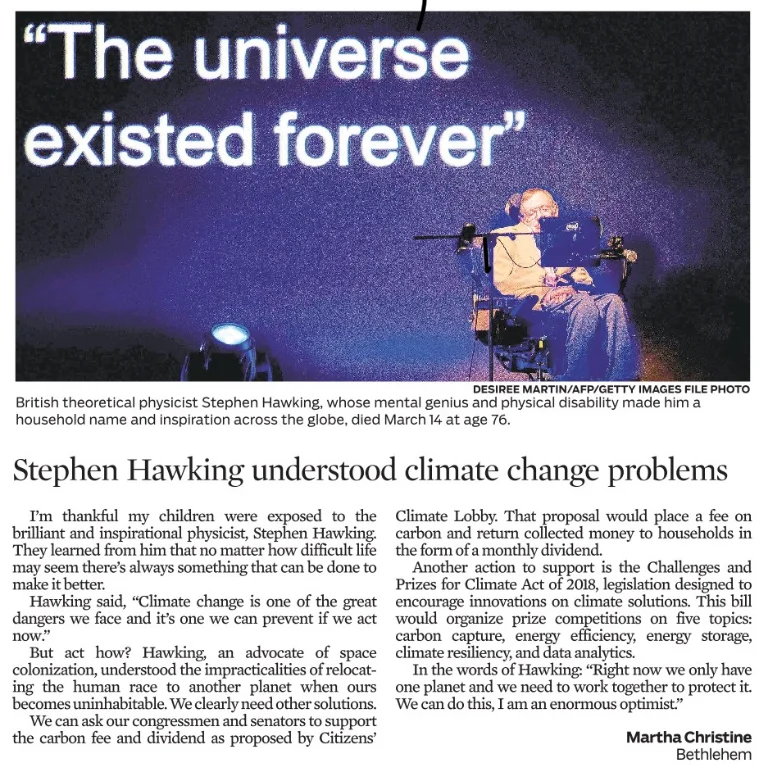 Martha’s tribute to Stephen Hawking