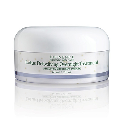 Lotus Detoxifying Over Night Treatment is Infused with hydrating lotus, potent microgreens and moisturizing melt-in jojoba oil beads, this lightweight gel cream prevents water loss, supercharges the skin and defends against drying environmental stressors overnight. Suitable for all skin types, this luxurious treatment seals in moisture to reveal a perfectly dewy complexion by morning.