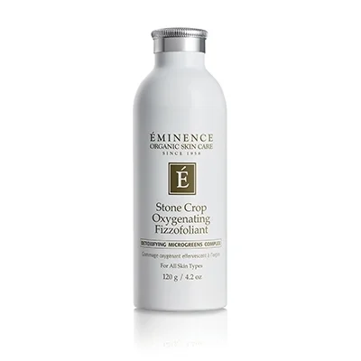 Stone Crop Fizzofoliant is a powder-to-foam exfoliant that employs microgreens, stone crop and rice flour with adzuki powder to infuse skin with a youthful looking glow