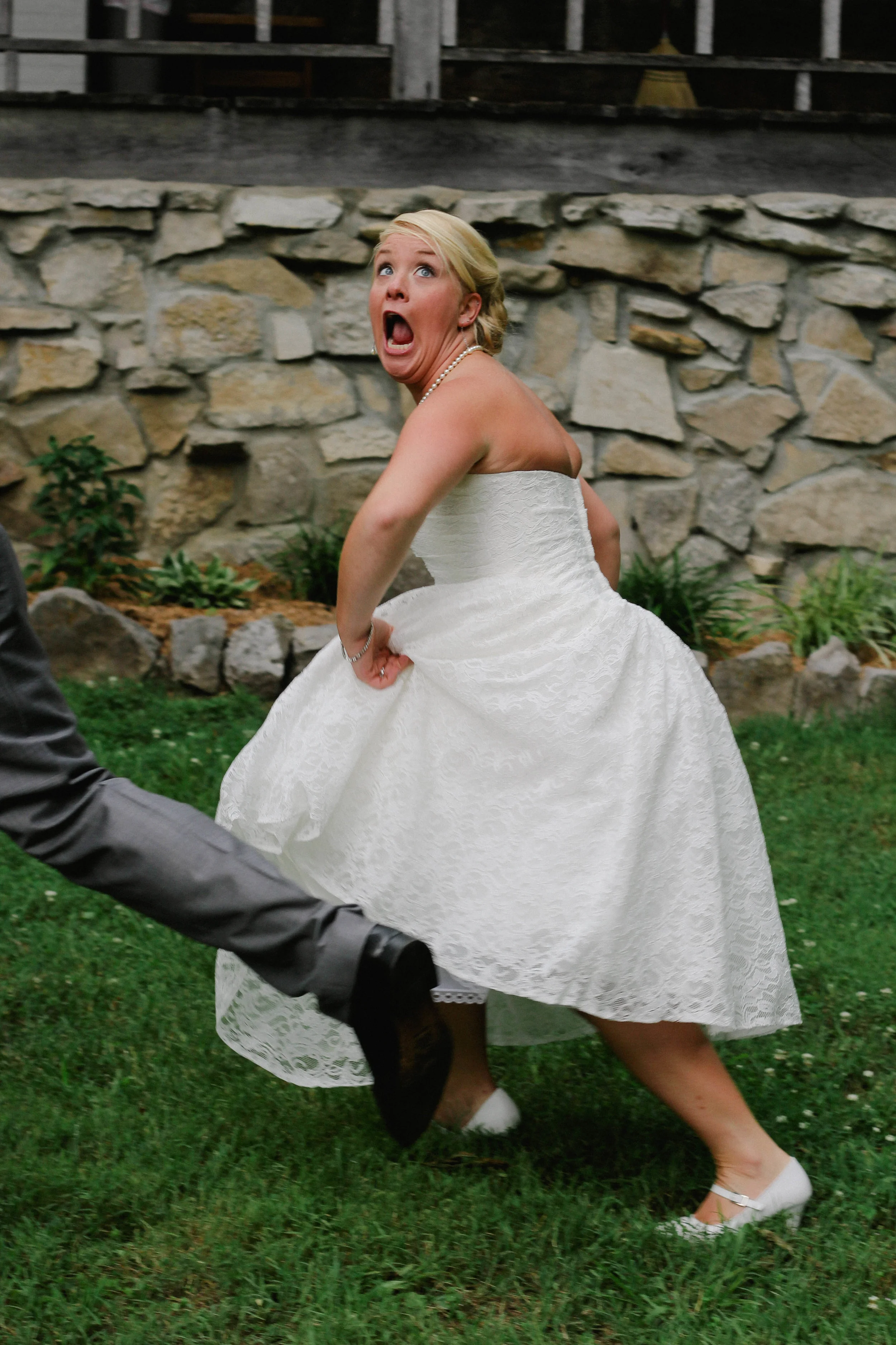 Running from the rain!