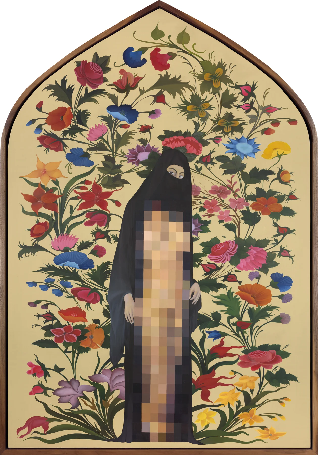 The Censored Garden 2008 Egg tempera on linen 44 x 30 inches © Taravat Talepasand 2018
