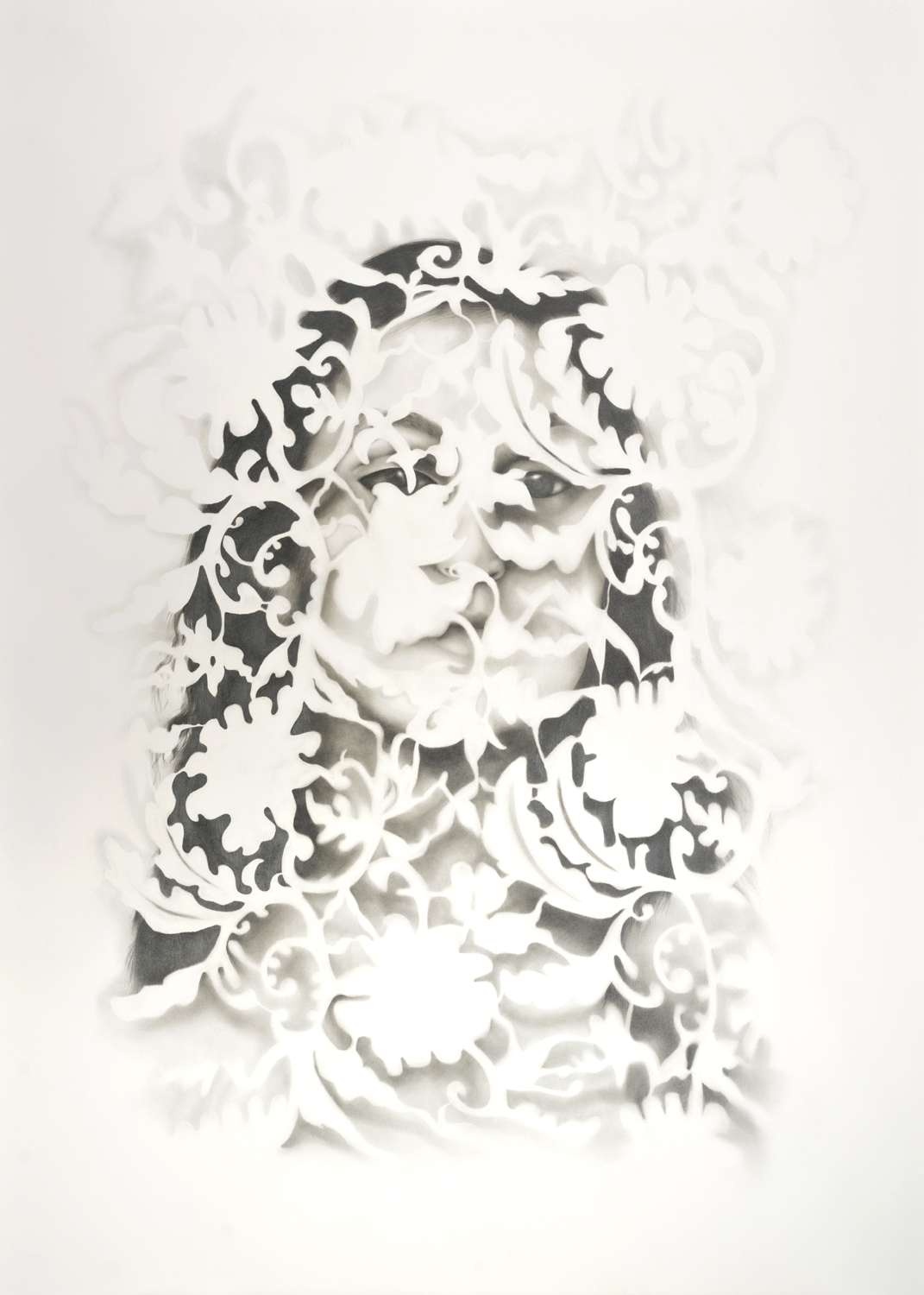 Veiling the Feminine 2018 Graphite on paper 40 x 30 inches © Taravat Talepasand 2018