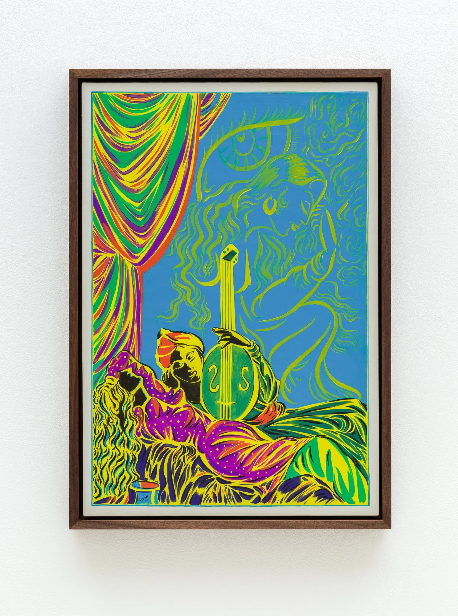   Fal-e-Hafez 12 (front)  2026 Egg tempera and acrylic on linen 22 x 15 inches 