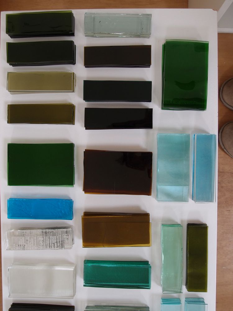  Bottle glass sheets cut to size 