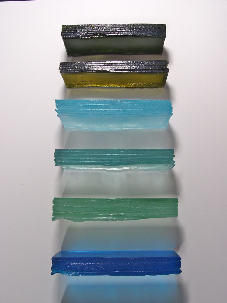  ‘Sand, Potassium Carbonate and Lime’. Detail of 13 blocks mounted with a concealed wall mount 