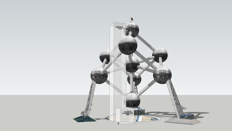Saturation per km with a scaling object (Atomium)