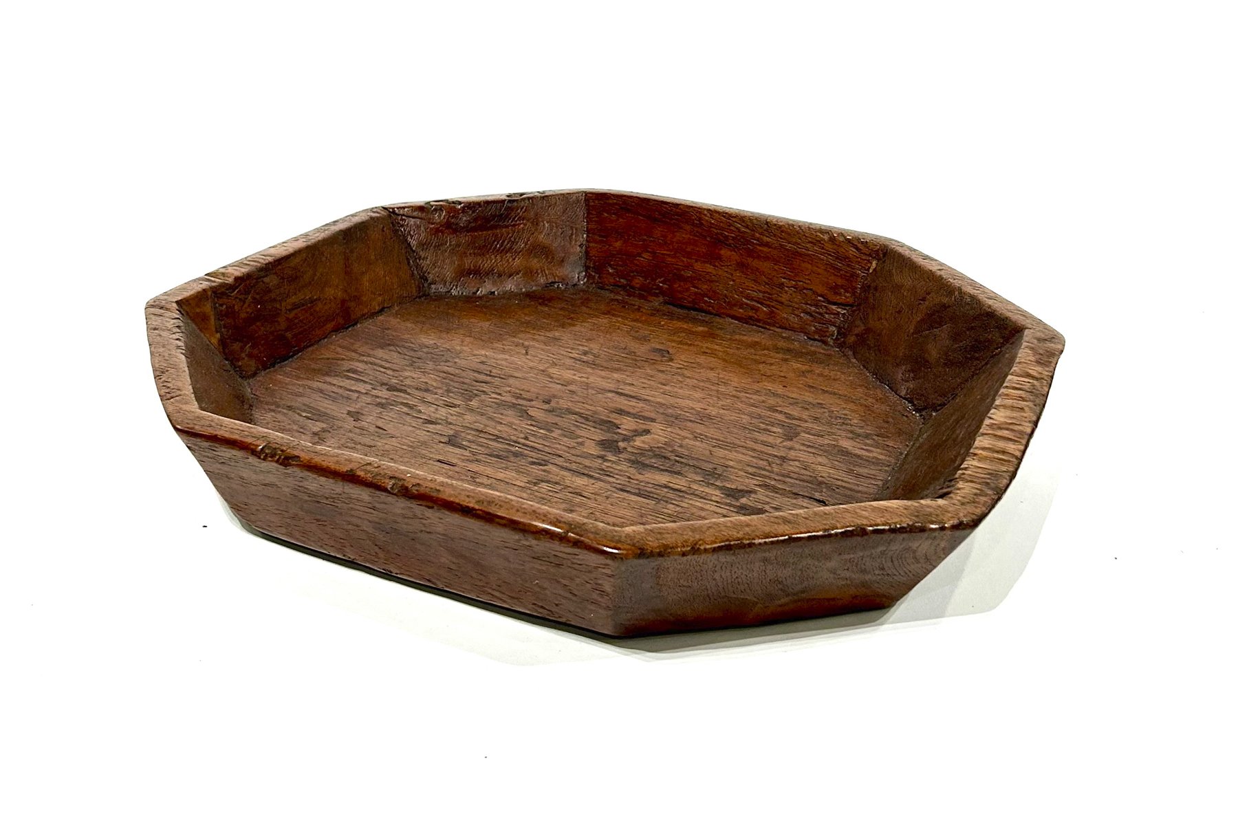 Octagonal Tray Carved from One Solid Element of Teak Hardwood 01.jpg