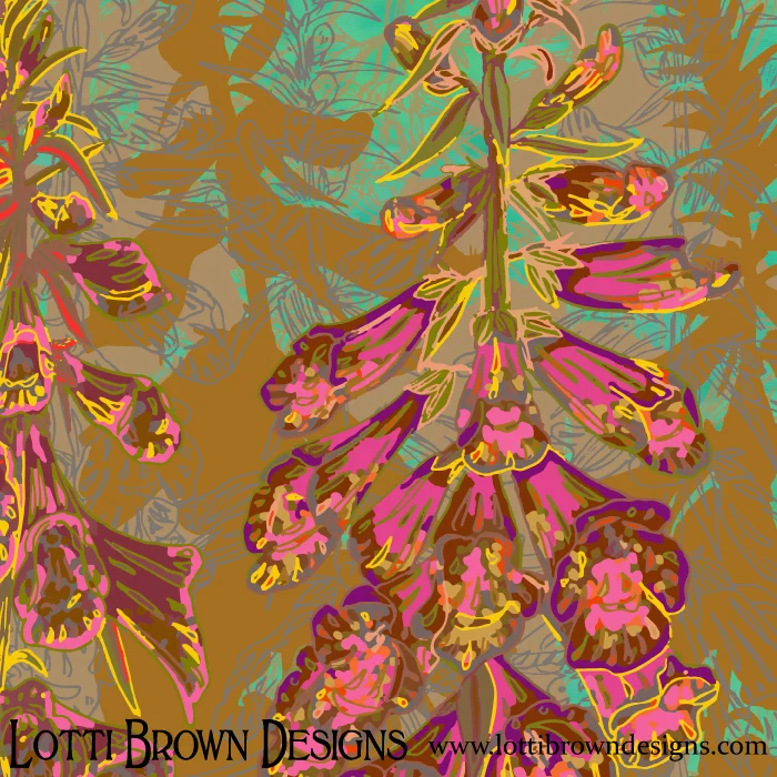 Detail of foxglove detail, from 'Fun with Foxgloves'
