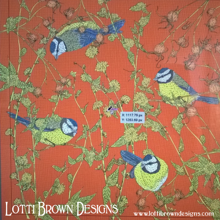Bluetits work in progress, on screen