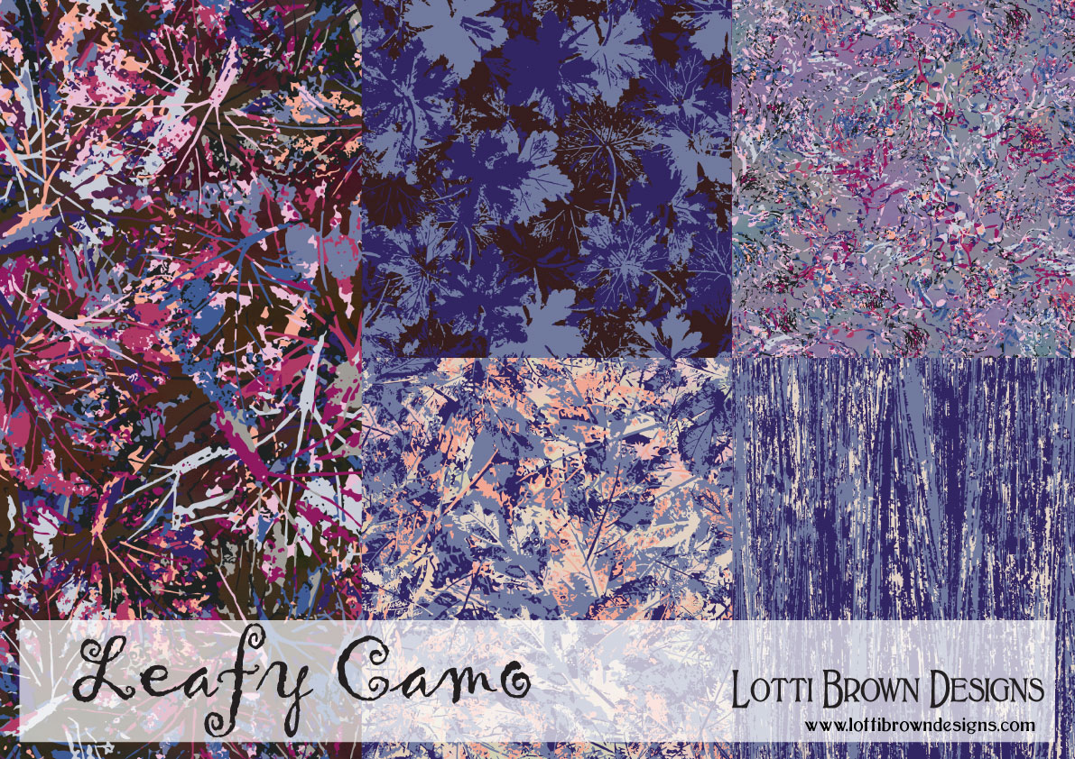 Leafy Camo textile design collection by Lotti Brown