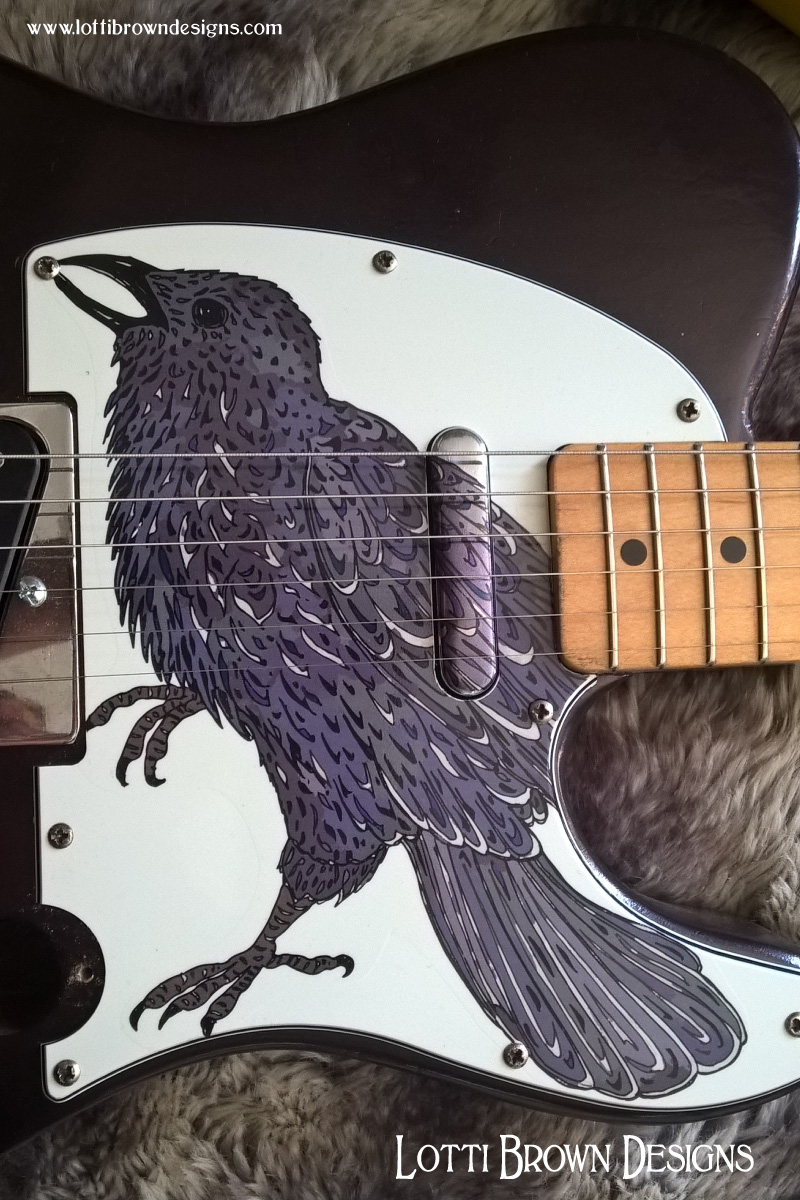 Raven guitar scratchplate