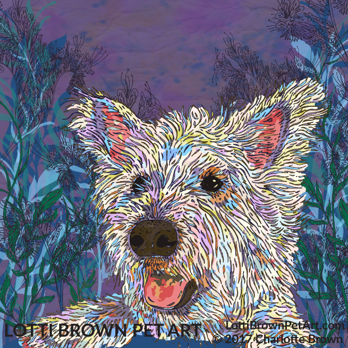 The completed West Highland Terrier artwork