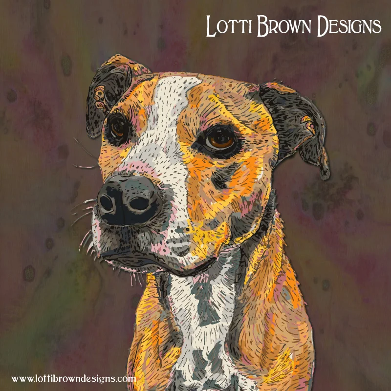 Custom pet portrait of Cooper who lives in Australia