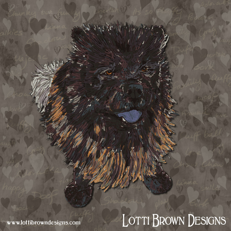 Chow Chow pet portrait 'Shadow'