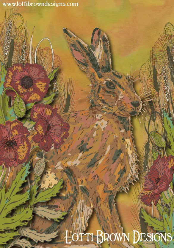 Free 'Hare and Poppy' art print when you sign up for my email newsletter