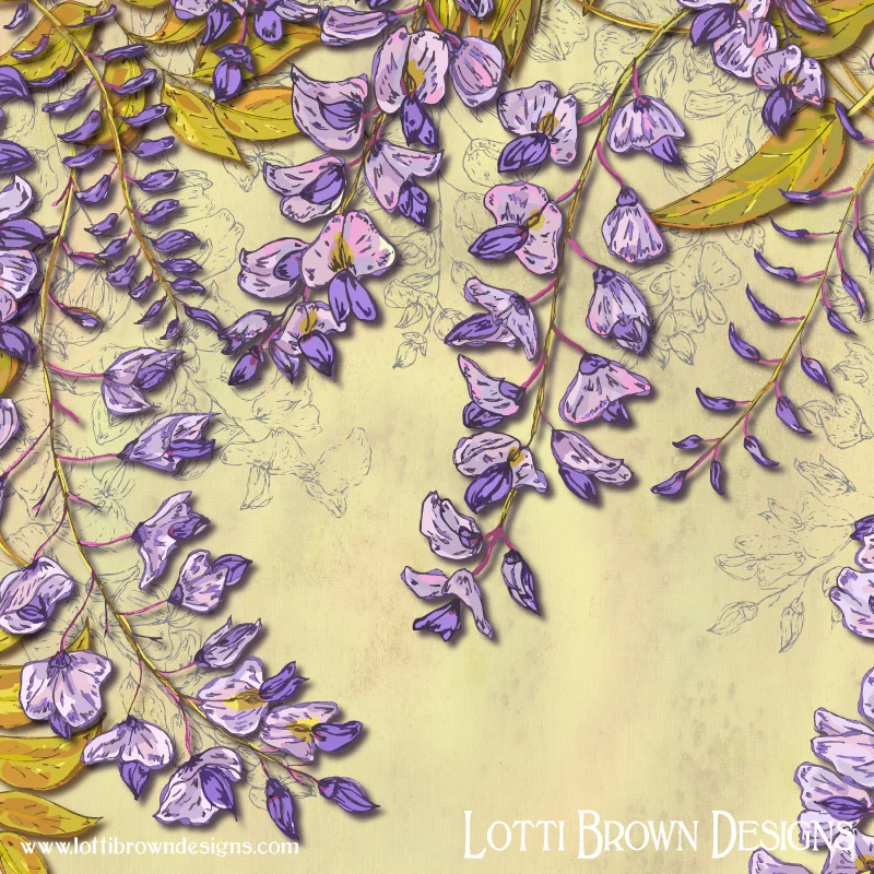 Detail from the wisteria artwork