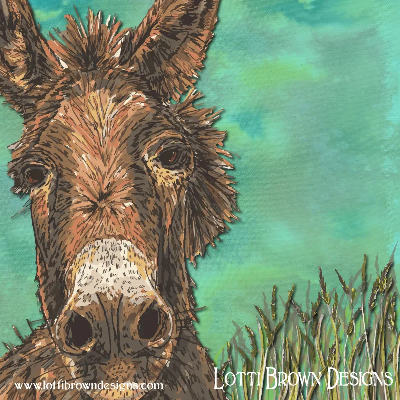 Showing detail from the donkey artwork