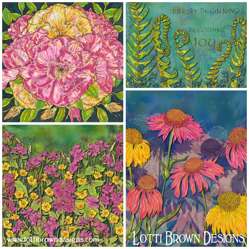 Joyful Blooming floral art collection by Lotti Brown
