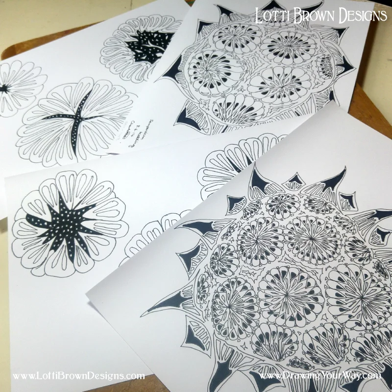 Making Sempervivum drawings into bold, stylised shapes is putting my own personal mark and style into my art.
