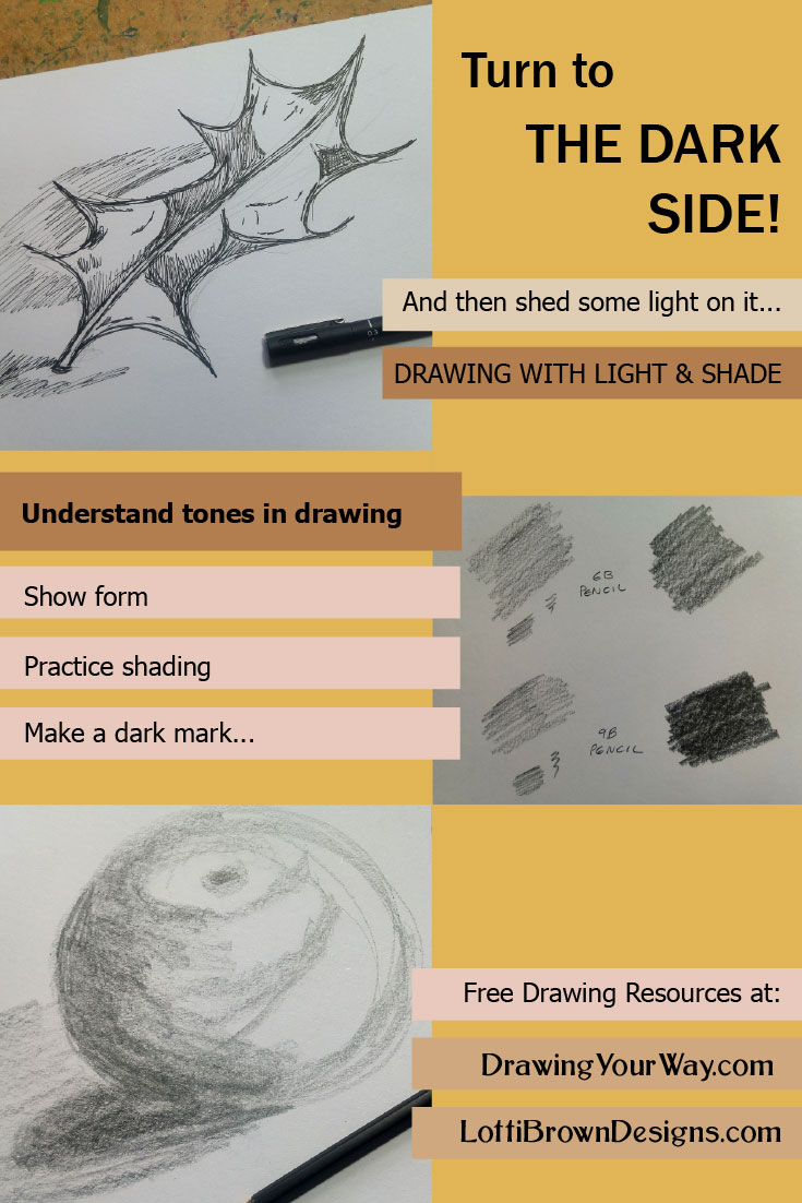 Learning about using light and dark to make your drawings look more realistic