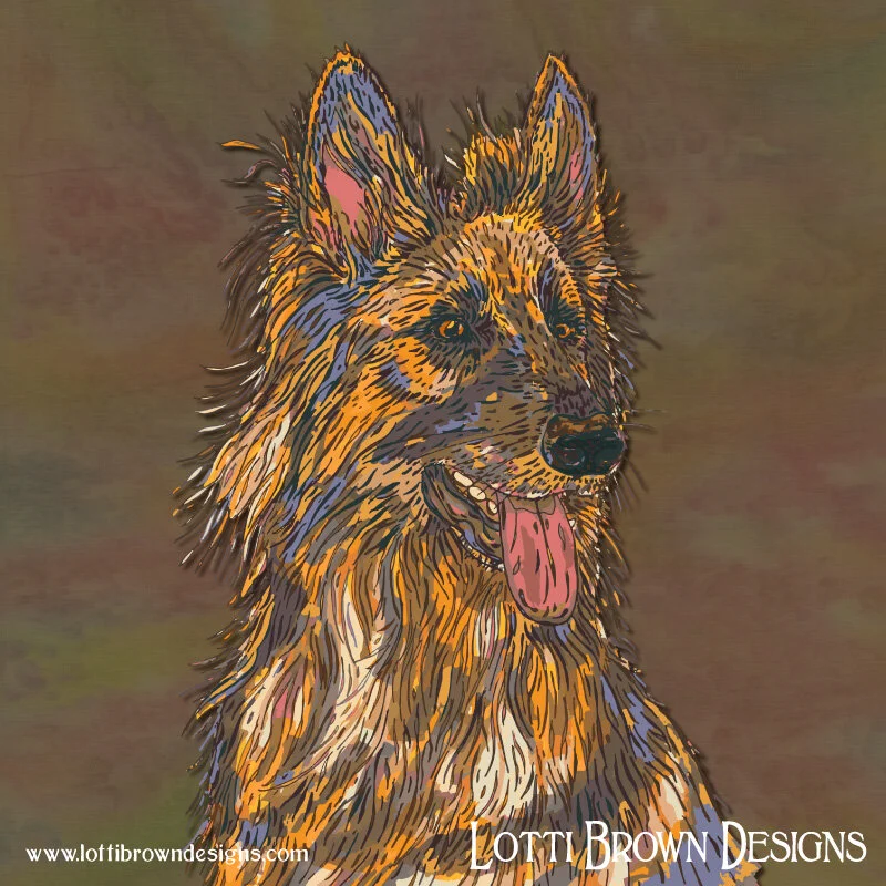 Colourful custom pet portrait