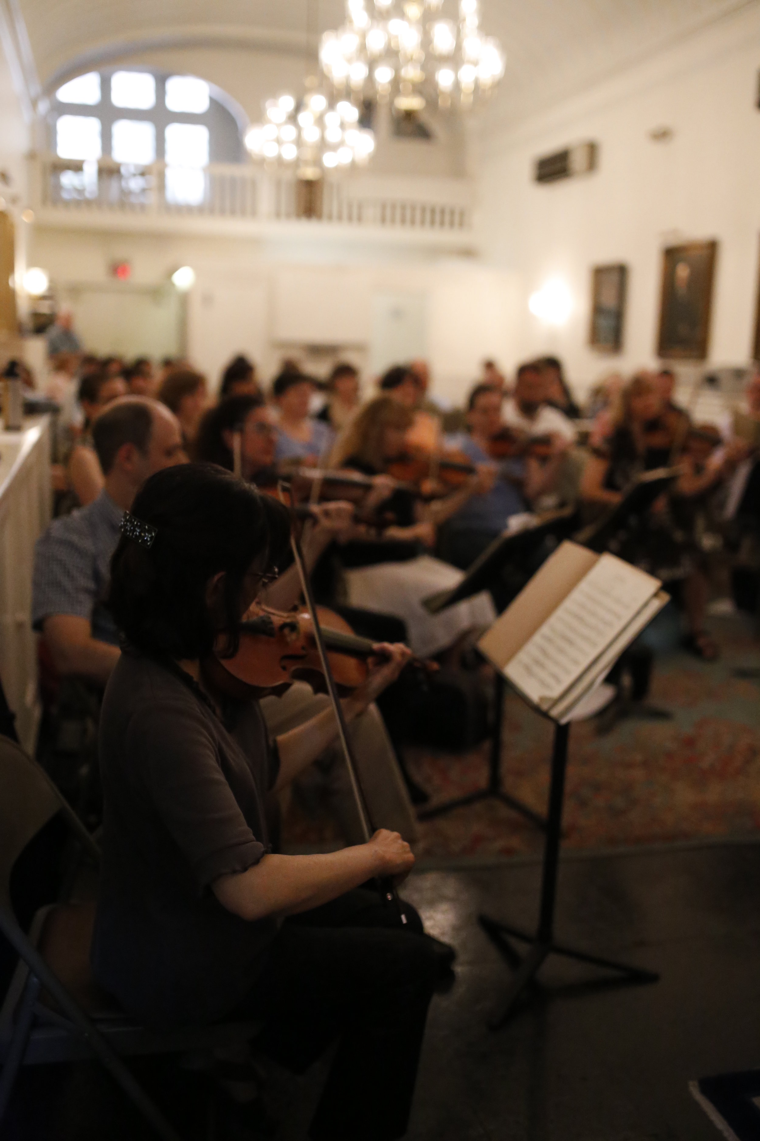 Dennis Keene conducts an open rehearsal for Donors and Subscribers 