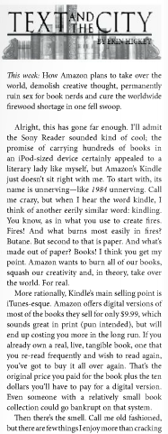 Text and the City: The Kindle