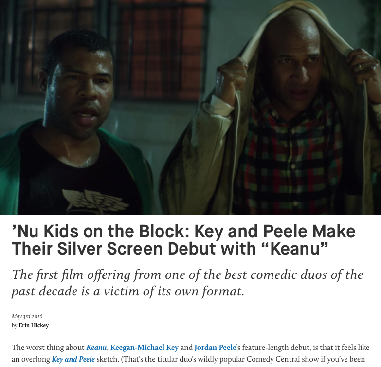 'Nu kids on the block: Key and Peele Make their silver screen debut with "keanu"