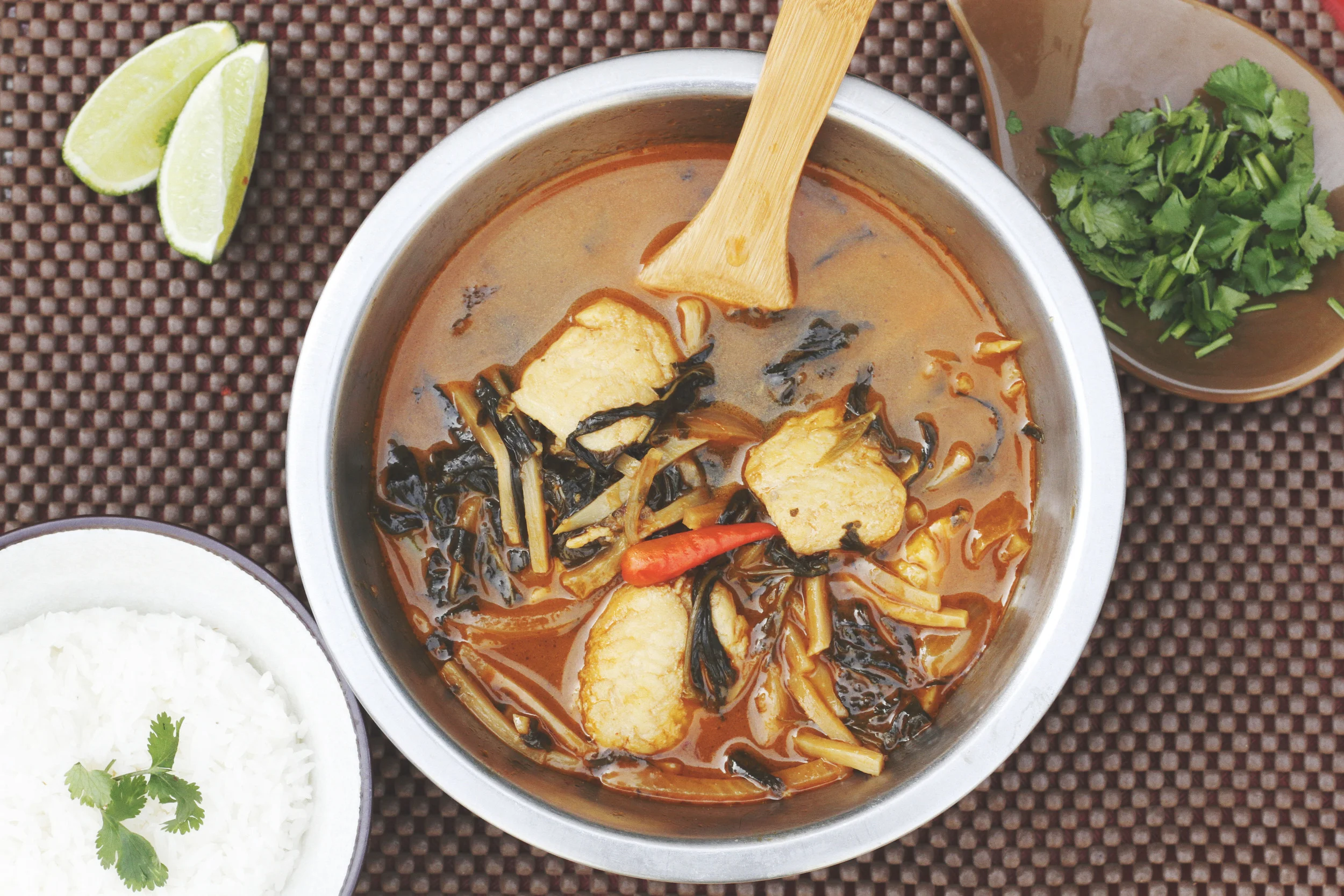 Authentic Fish and Sour Leaf Soup always reminds Burmese transplants of home.