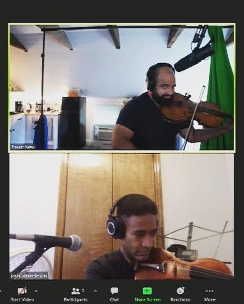Meet the Artistic Director of En.J.inn Arts, Trevor @voxviola and Board Member Josh Henderson @warptrio here jamming together over Zoom preparing for a concert.
-
-
-
#music #performance #rock #violin #viola #producer #zoom #virtual #live #jam #picko