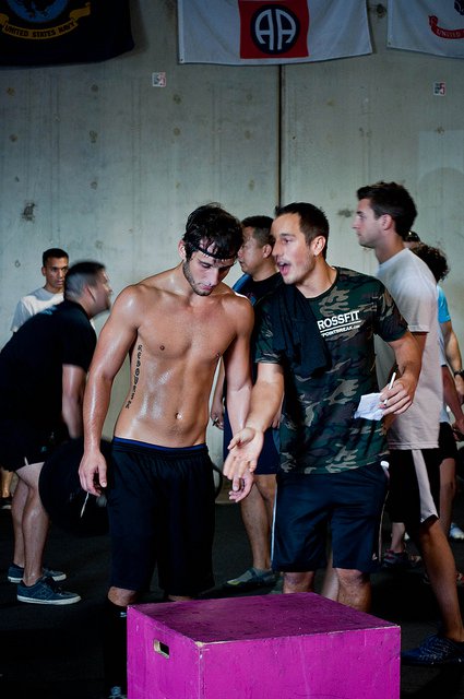 Dylan and I, at our first competition, 4 months into CrossFit. Fight Gone Bad didn't seem so bad on paper...
