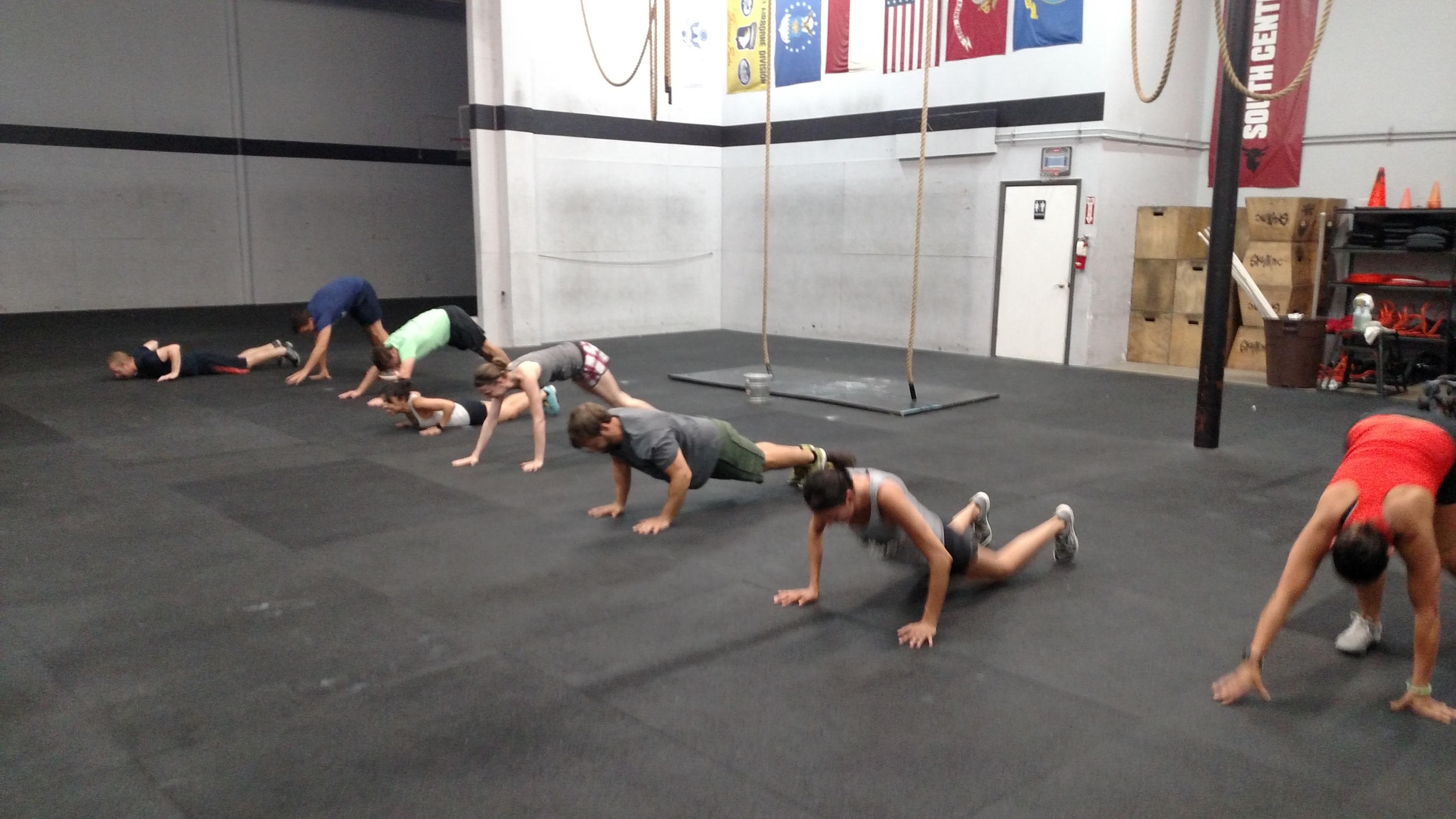 AM class getting the warm up in. 