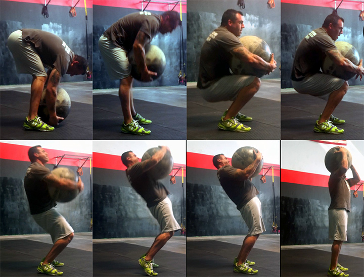 Once the stone is brought to the lap(picture 3-4). The stone is brought up the body with a strong thoracic position and explosive hip drive(picture 4-8).