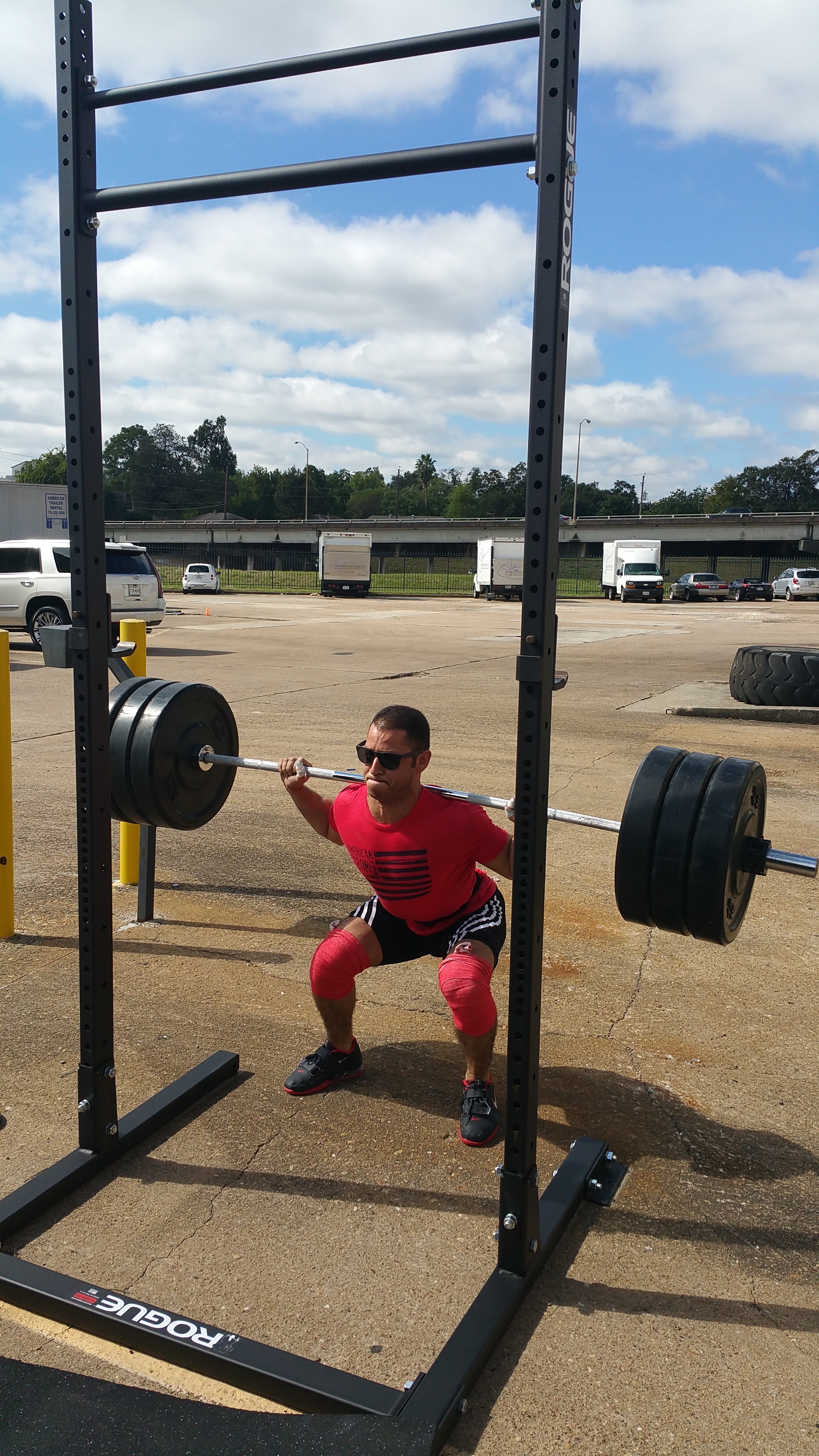 Martin getting some squats done on the new Vitamin D racks.