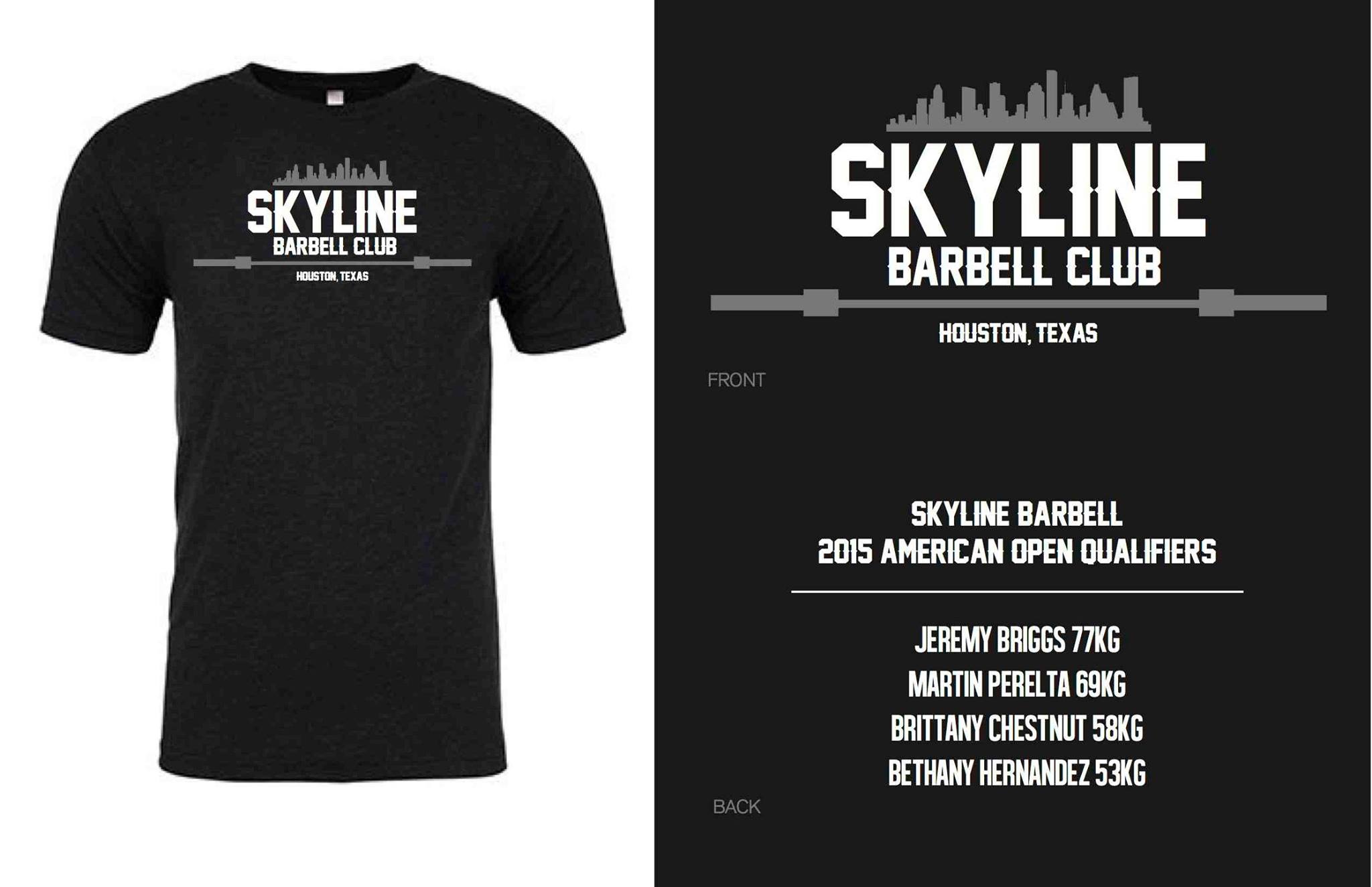 Shirts are in! If you ordered one swing by and pick it up. If you still need to buy one to help support Skyline Barbell Club we have a few extras. $30