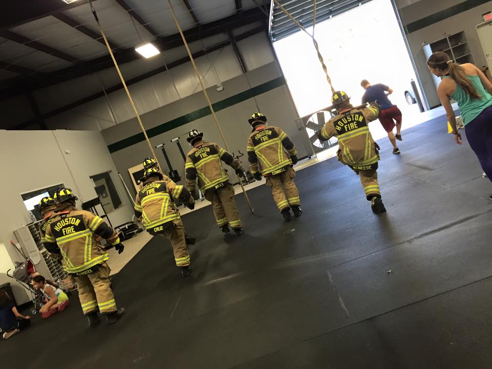  You think your workout out was hard? Houston Fire Dept. decided to stop in to Humble CrossFit and give our WOD a try.