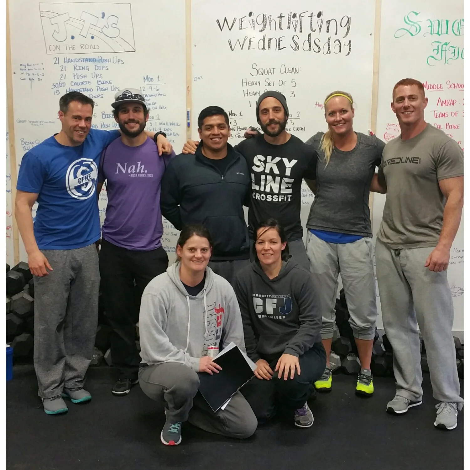 Skyline CrossFit coaches with Ben Bergeron at the infamous CrossFit New England.